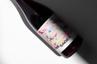 close-up of bottle label