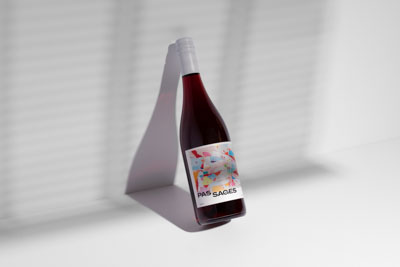 close-up of bottle label