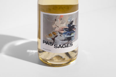 close-up of bottle label