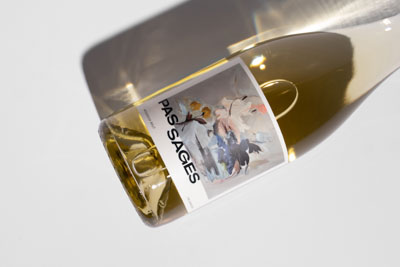 close-up of bottle label
