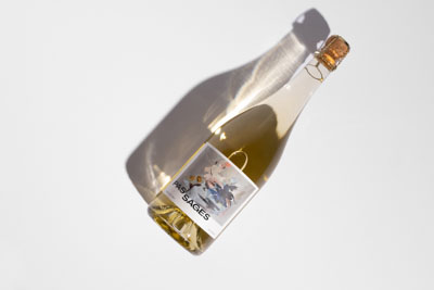 close-up of bottle label
