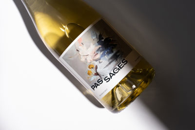 close-up of bottle label