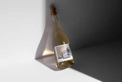 close-up of bottle label