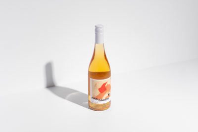 close-up of bottle label