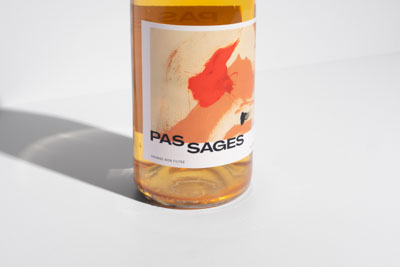 close-up of bottle label