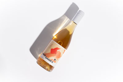 close-up of bottle label