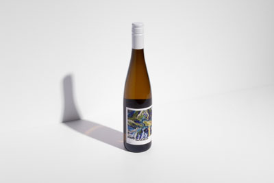 close-up of bottle label