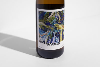 close-up of bottle label