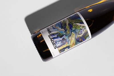 close-up of bottle label