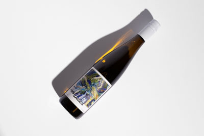 close-up of bottle label