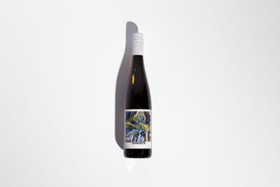 close-up of bottle label