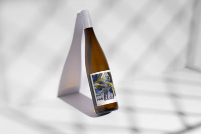 close-up of bottle label